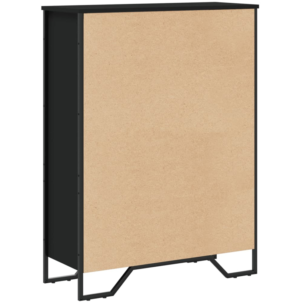 vidaXL 3 Shelf Black Bookcase Image 5