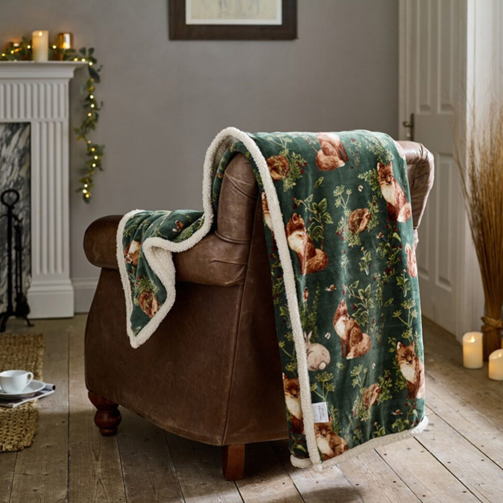 Deyongs Sage Woodland Wildlife Throw 140 x 180cm Image 2