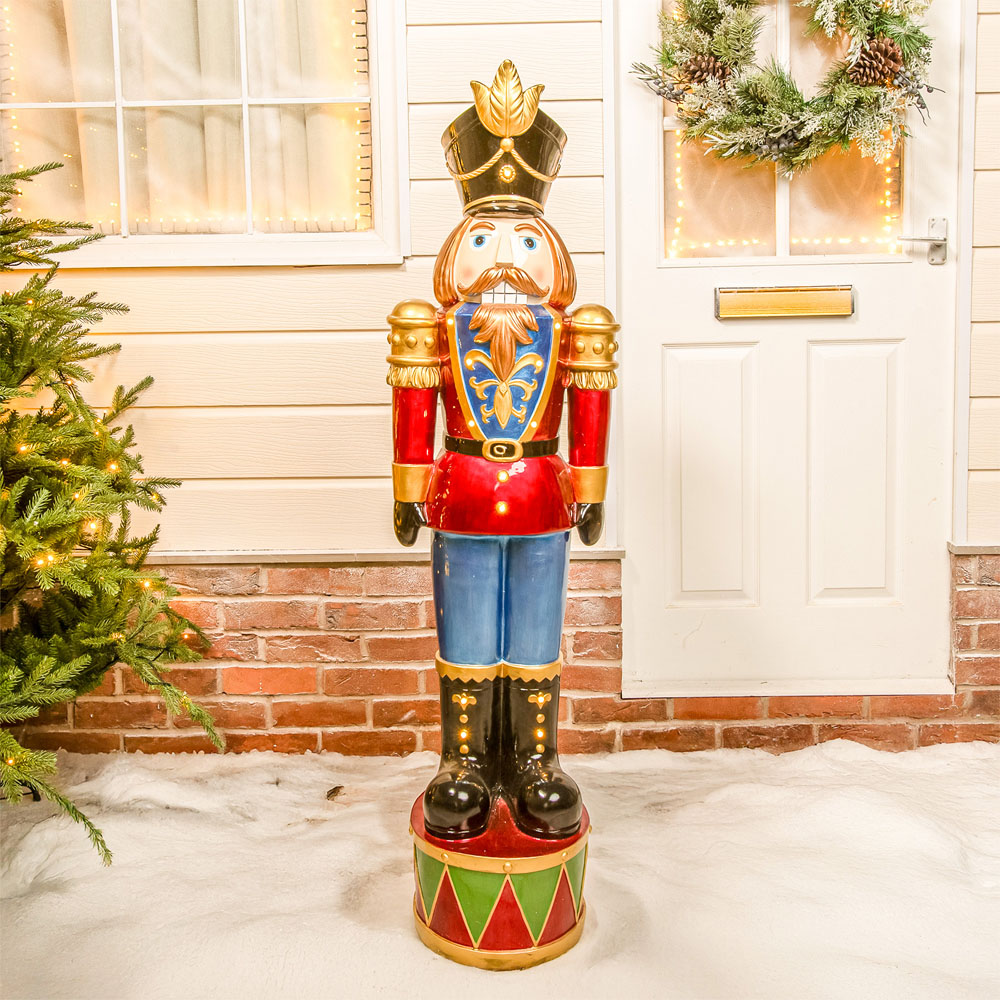 The Christmas Centre Red and Blue LED Lights Traditional Nutcracker Soldier 4.5ft Image 2