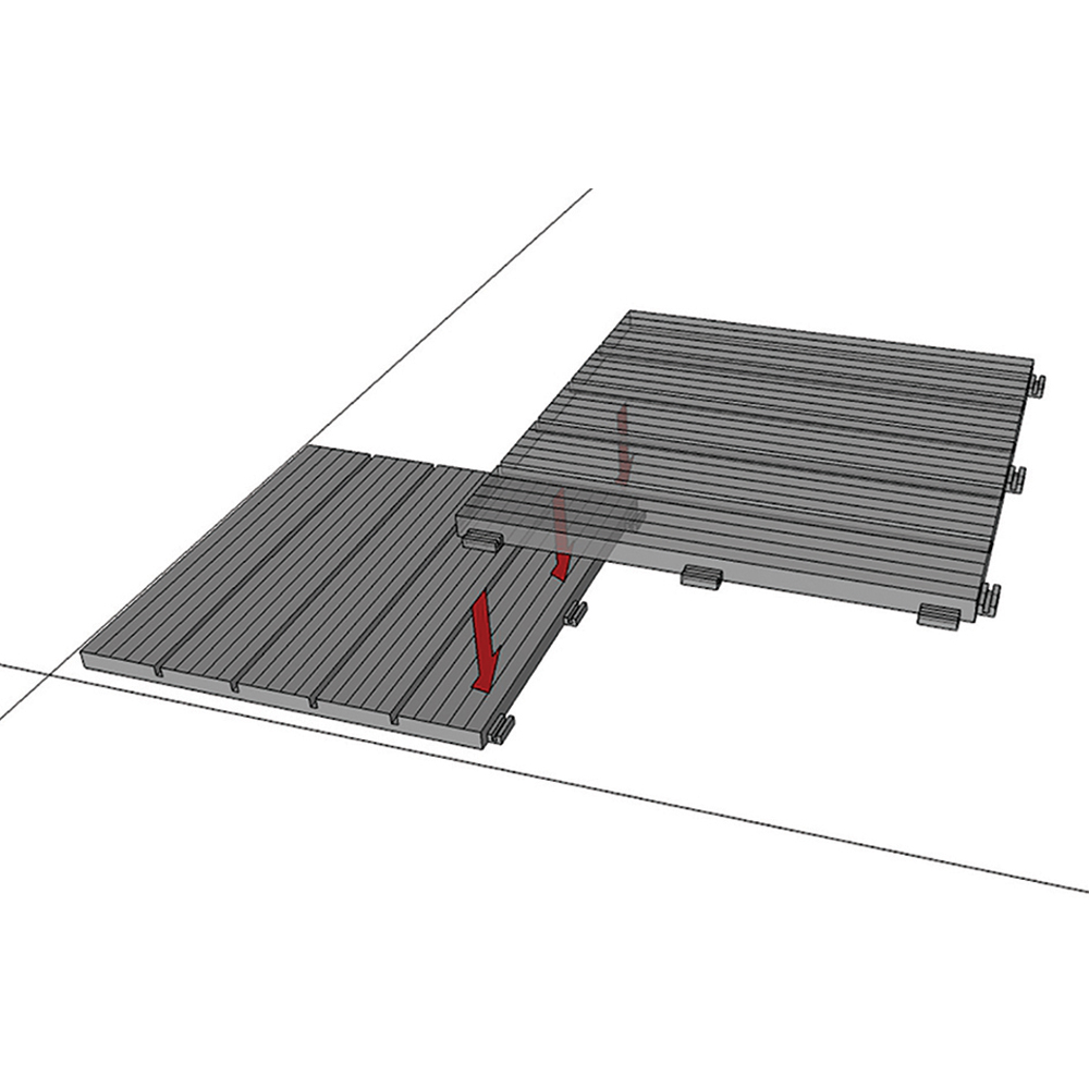 Primeur Cosmopolitan Steel Grey Interlocking Decking Tile 30 x 30cm 18 Pack Image 2