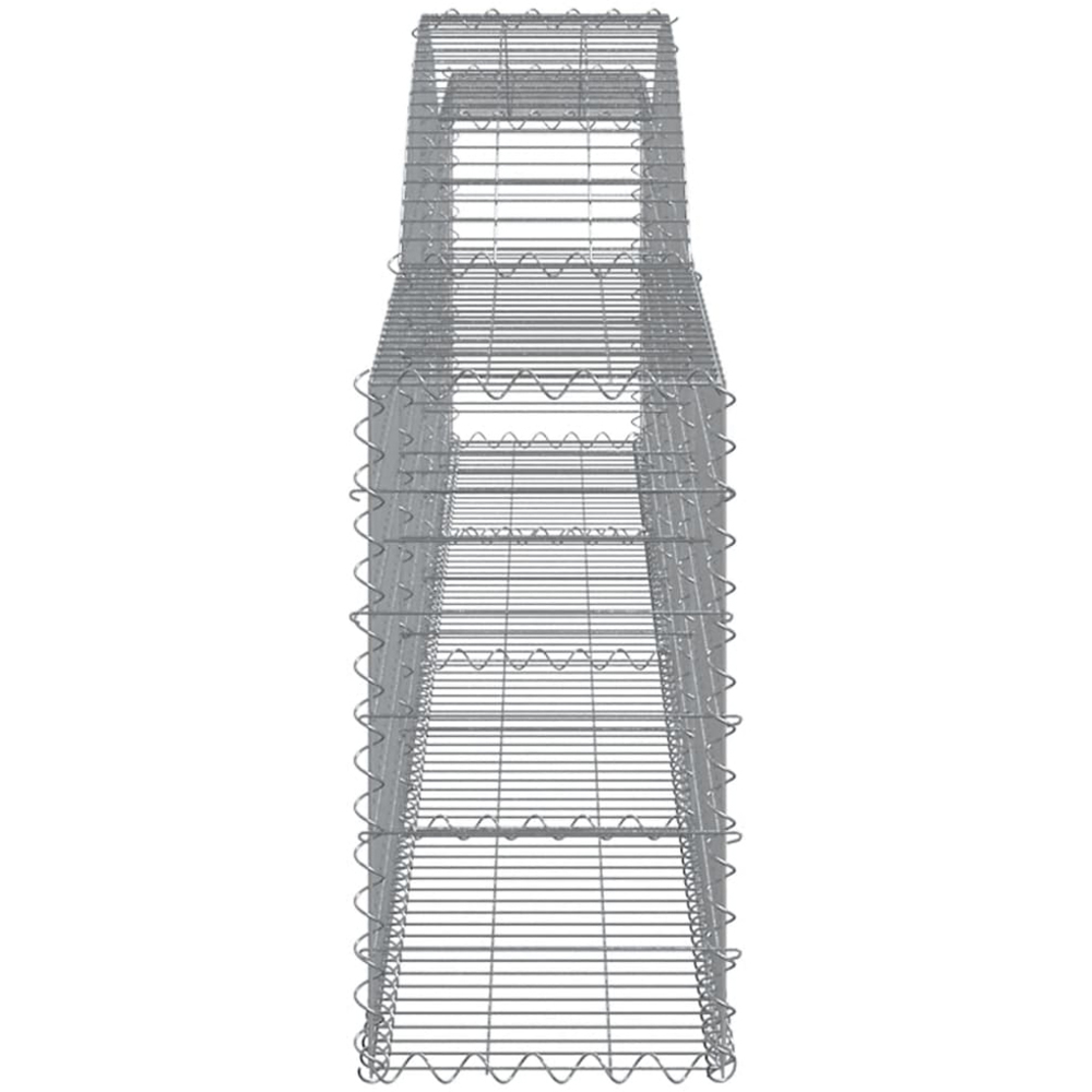 vidaXL Silver Galvanised Iron Gabion Basket 400 x 30 x 60/80cm 8 Pack Image 3