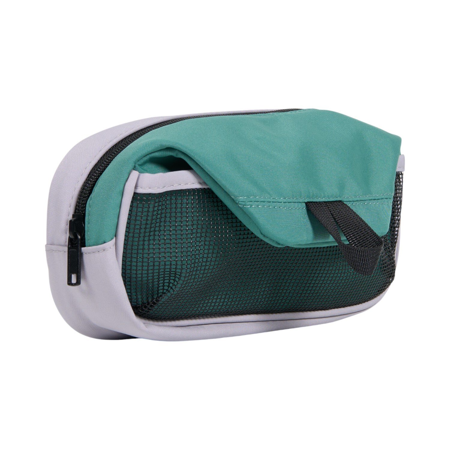 Stylish Pencil Case with Mesh Pocket - Green or Beige Image 3