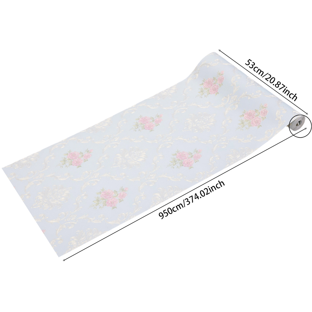 Living and Home Floral Pattern Rectangle 3D Embossed Multicolour Non-Pasted Wallpaper Image 8