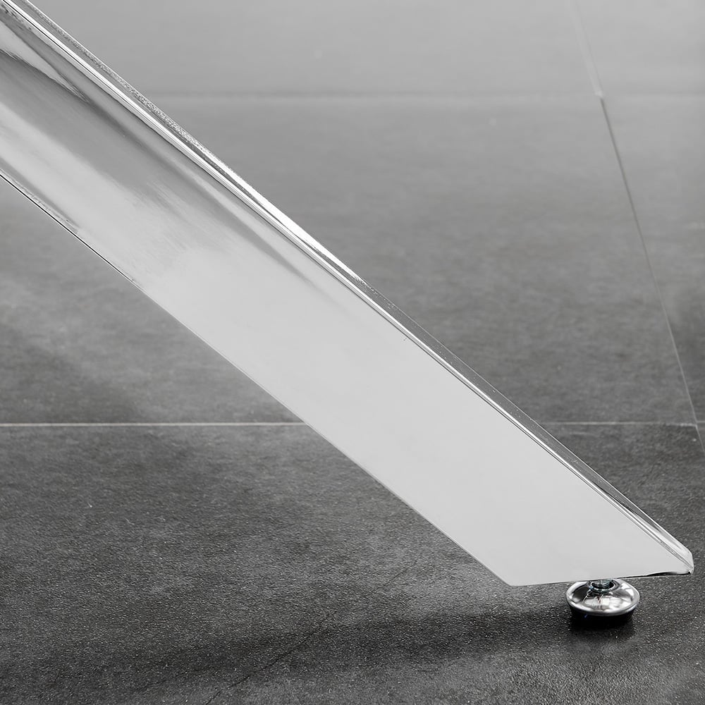 Furniturebox Arona Solara 6 Seater Round Dining Set White and Chrome Image 7