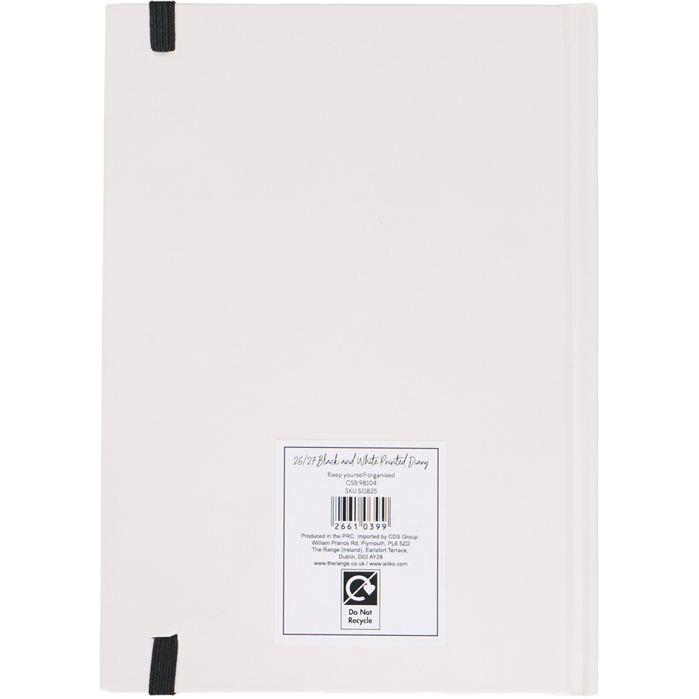 2027 Black and White Printed Diary Image 5