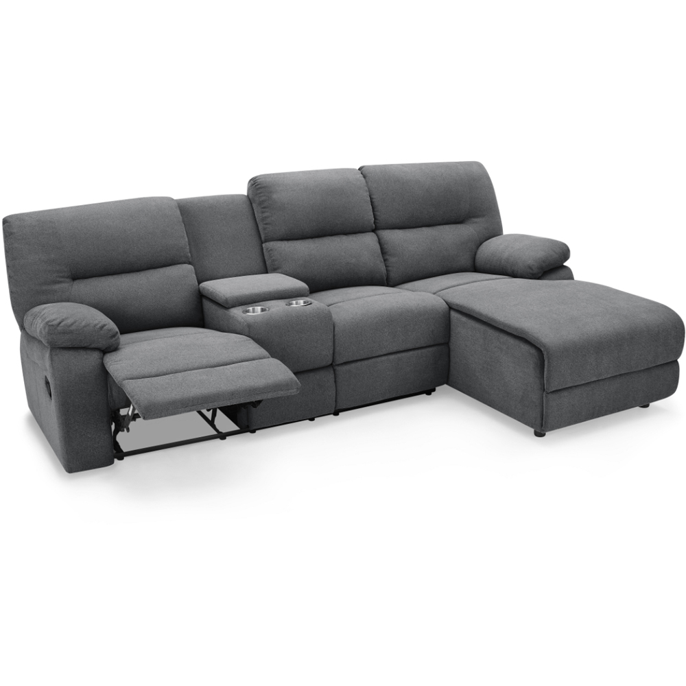 Home Detail Jacob 3 Seater Dark Grey Right Hand Chaise Manual Recliner Sofa Image 4