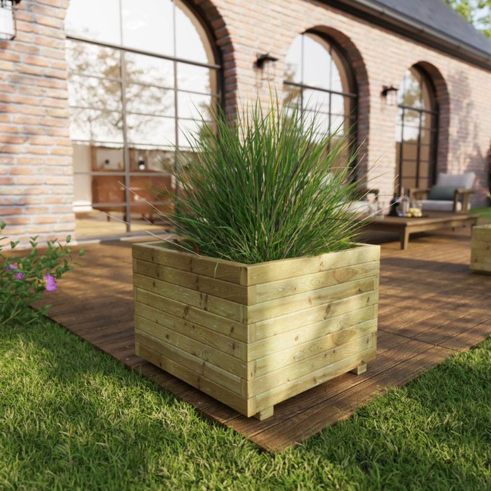 Cerland Baroque Wooden Square Planter 30cm Image 2