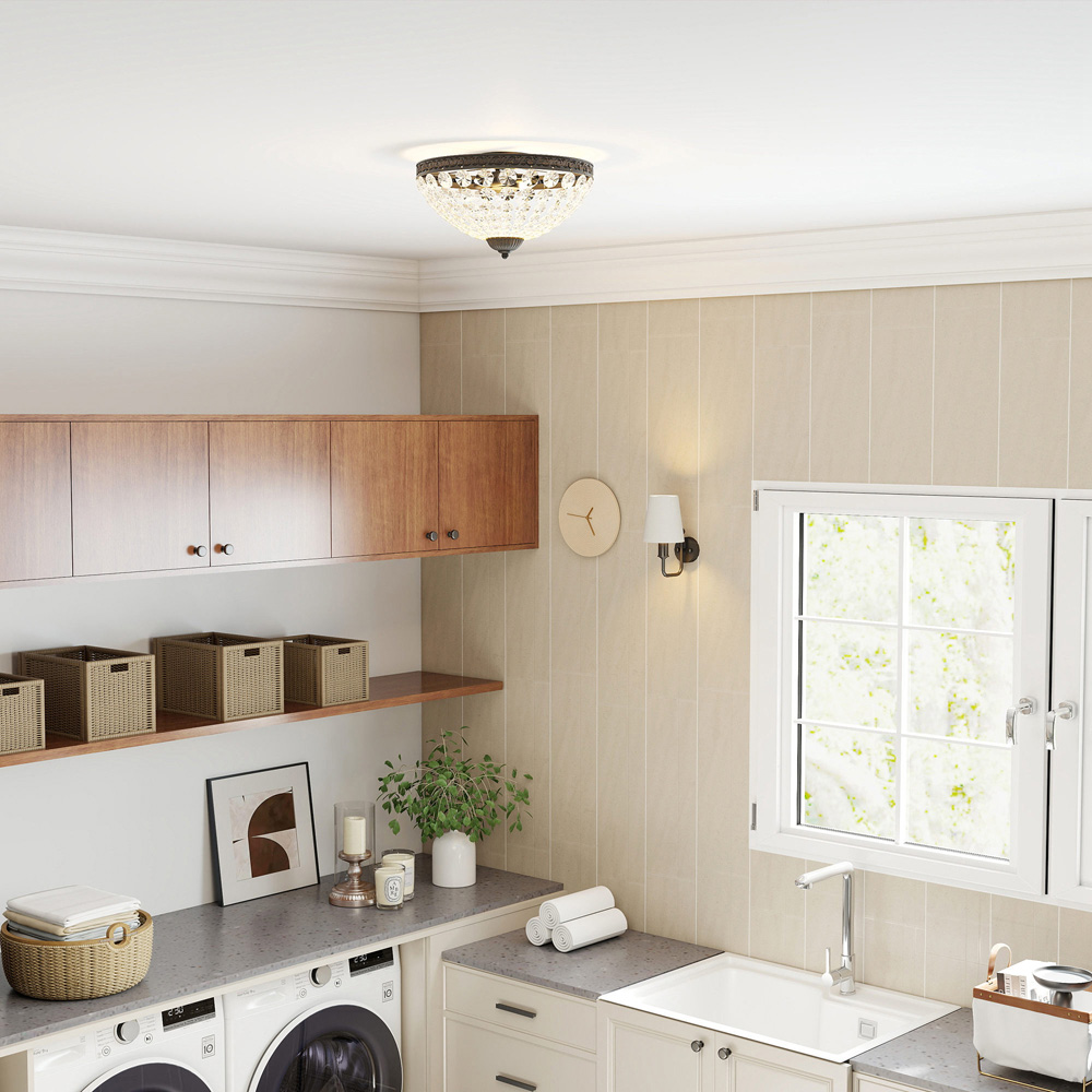 HOMCOM Black Chandelier Crystal Ceiling Light Image 5