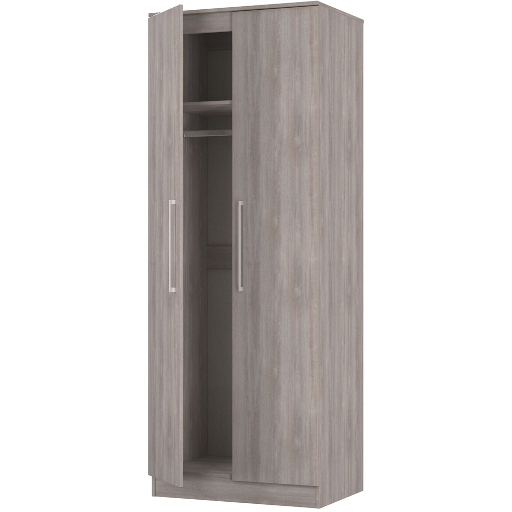Crowndale Worcester 2 Door Grey Oak Tall Wardrobe Ready Assembled Image 4