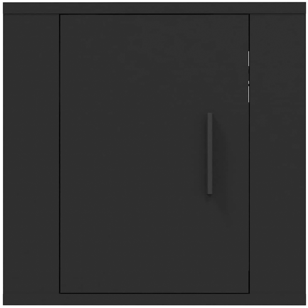 vidaXL Single Door Black Wall Mounted TV Cabinet Set of 2 Image 5