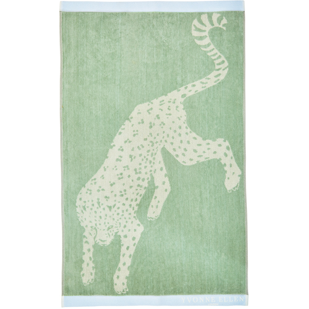 Yvonne Ellen Cotton Fresh Sage Leopard Hand Towel | Wilko