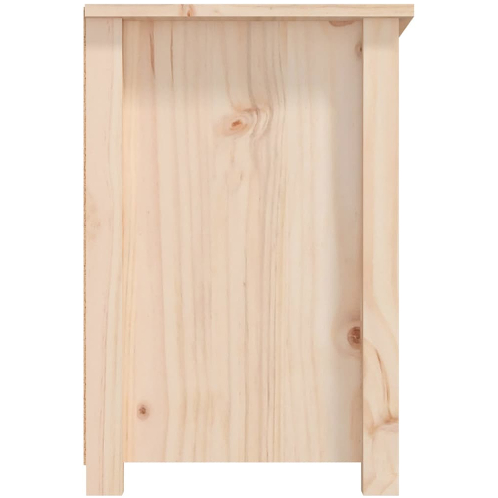 vidaXL 2 Drawer Single Shelf Natural Solid Pine Wood TV Cabinet Image 8