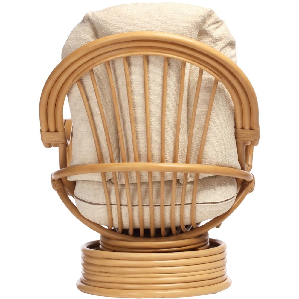 Desser Furniture Vale Light Oak Natural Rattan Laminated Swivel Rocking Chair Image 3