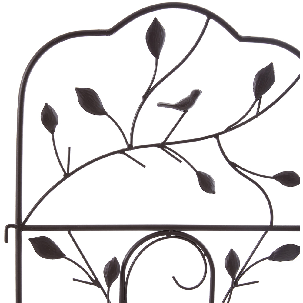 Living and Home 5.1 x 1.4ft 2 Pack Black Bird and Leaf Metal Garden Trellis Fence Panel Image 3