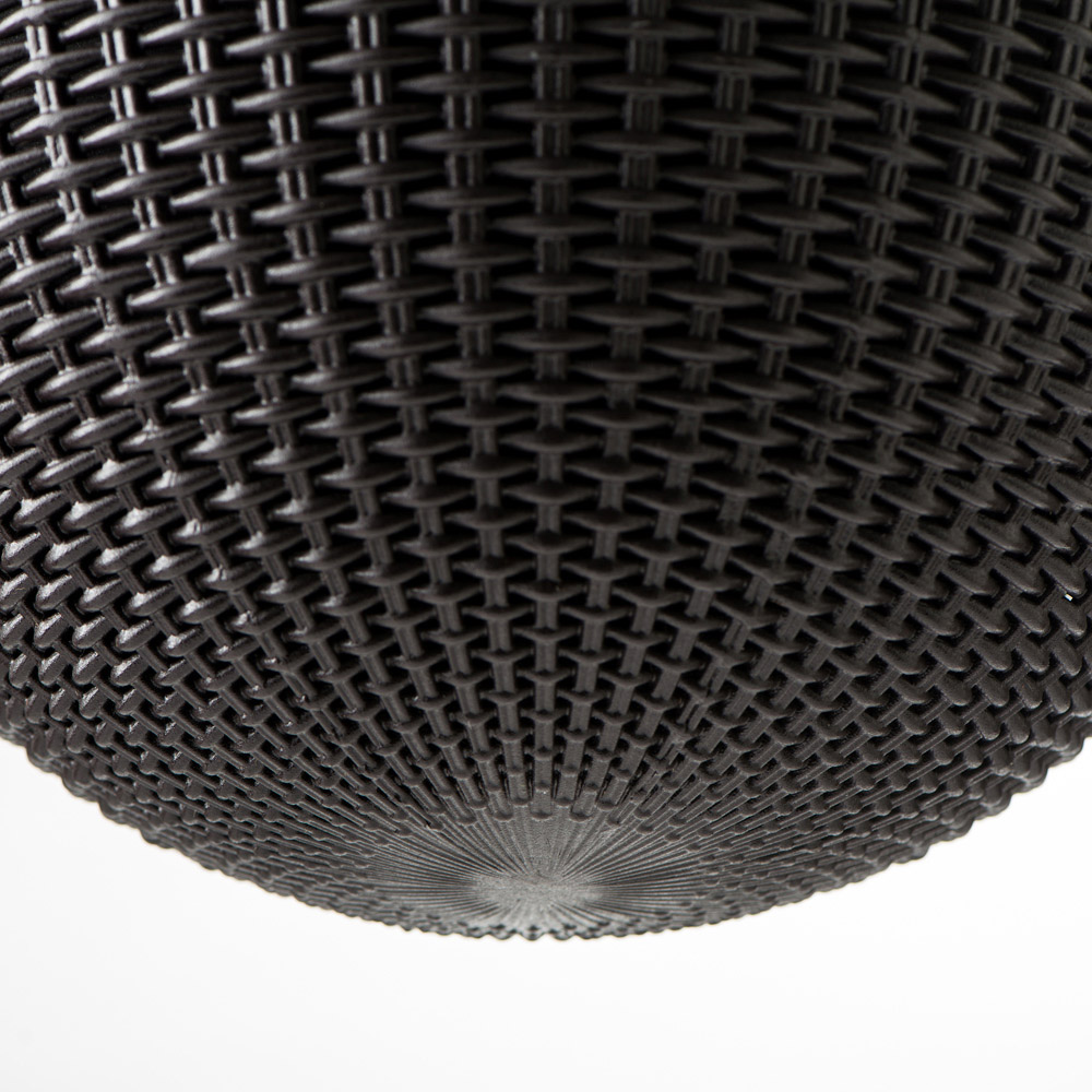 Keter Grey Rattan Effect Sphere Hanging Planter 22cm Image 3