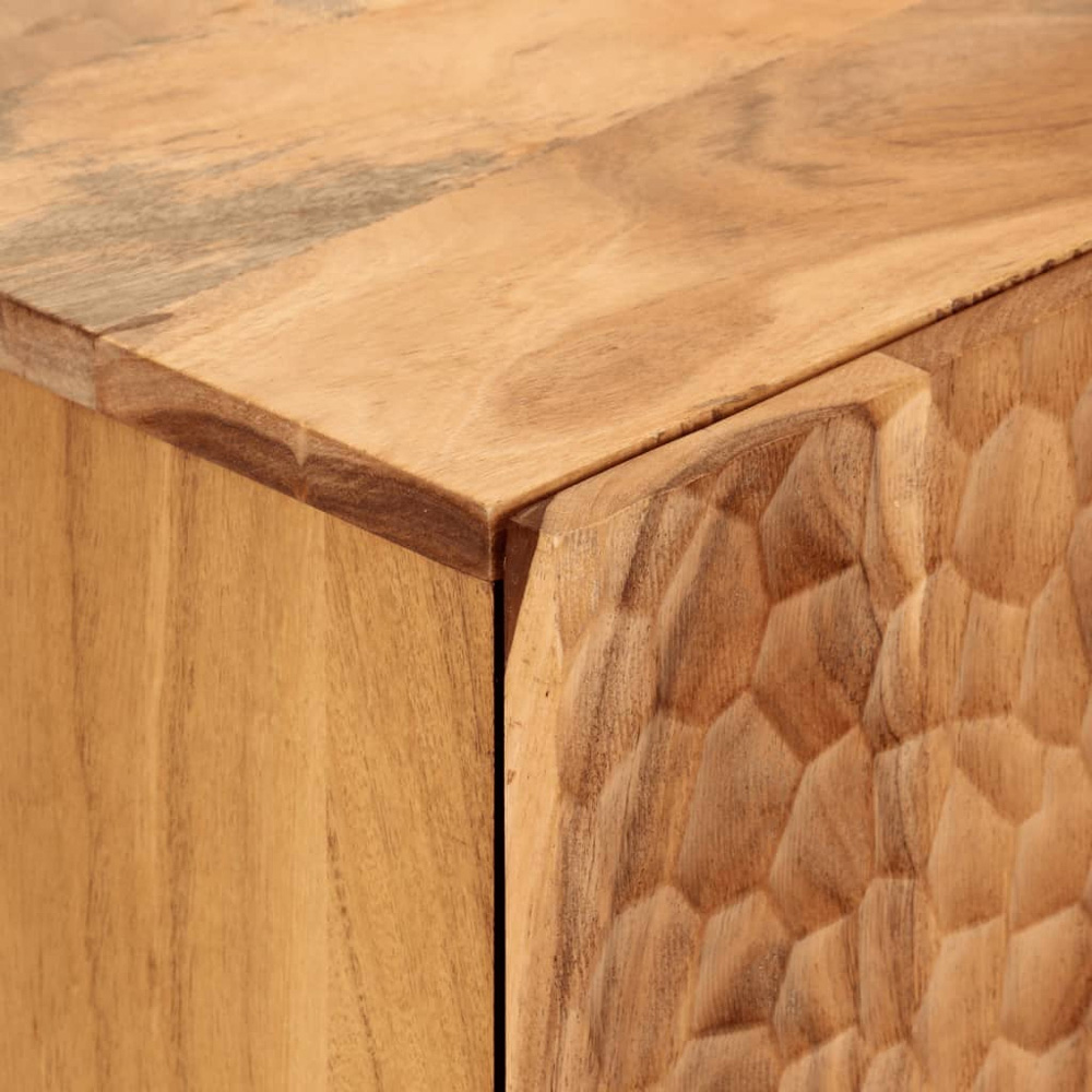 vidaXL 2 Door Natural Solid Acacia Wood Side Cabinet Image 7