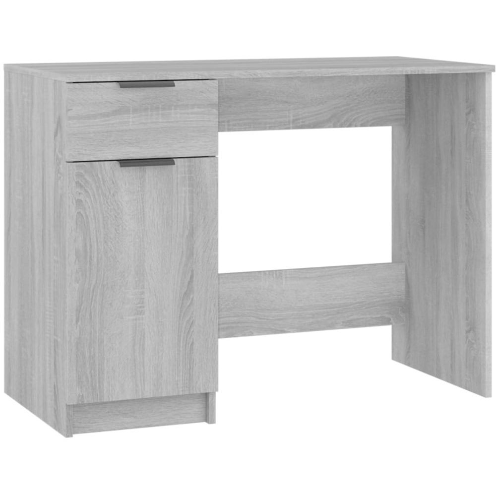 vidaXL Single Door Single Drawer Computer Desk Grey Sonoma Image 2