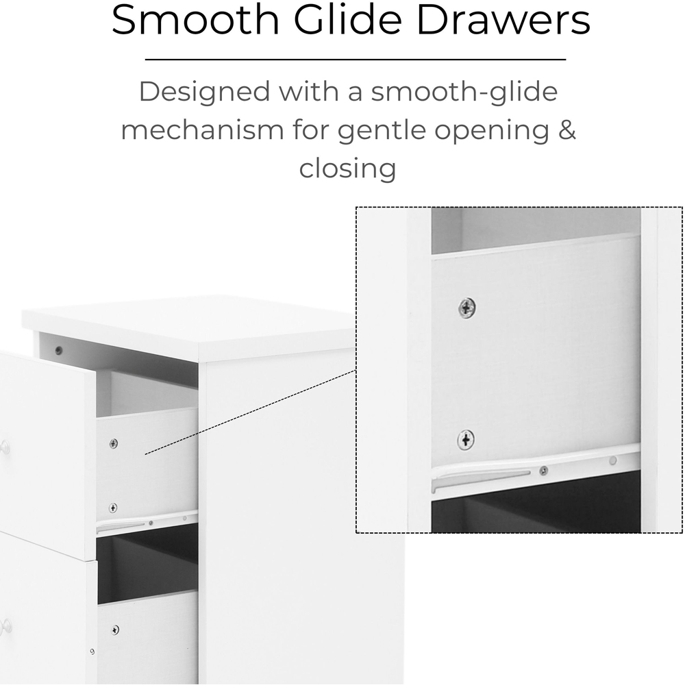 Core Products Erin 2 Drawer White Finish Bedside Cabinet  Image 7