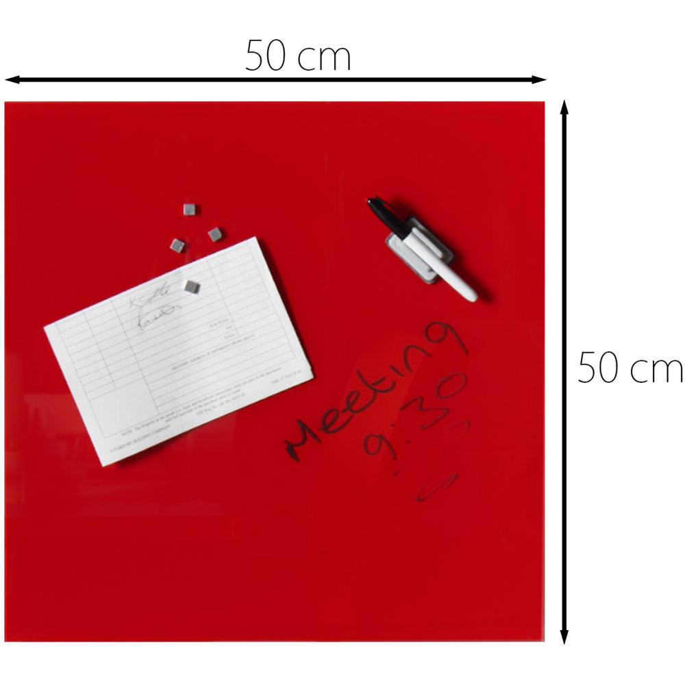 CARME Home Wall Mounted Memo Glass Board with Magnet Set Image 4