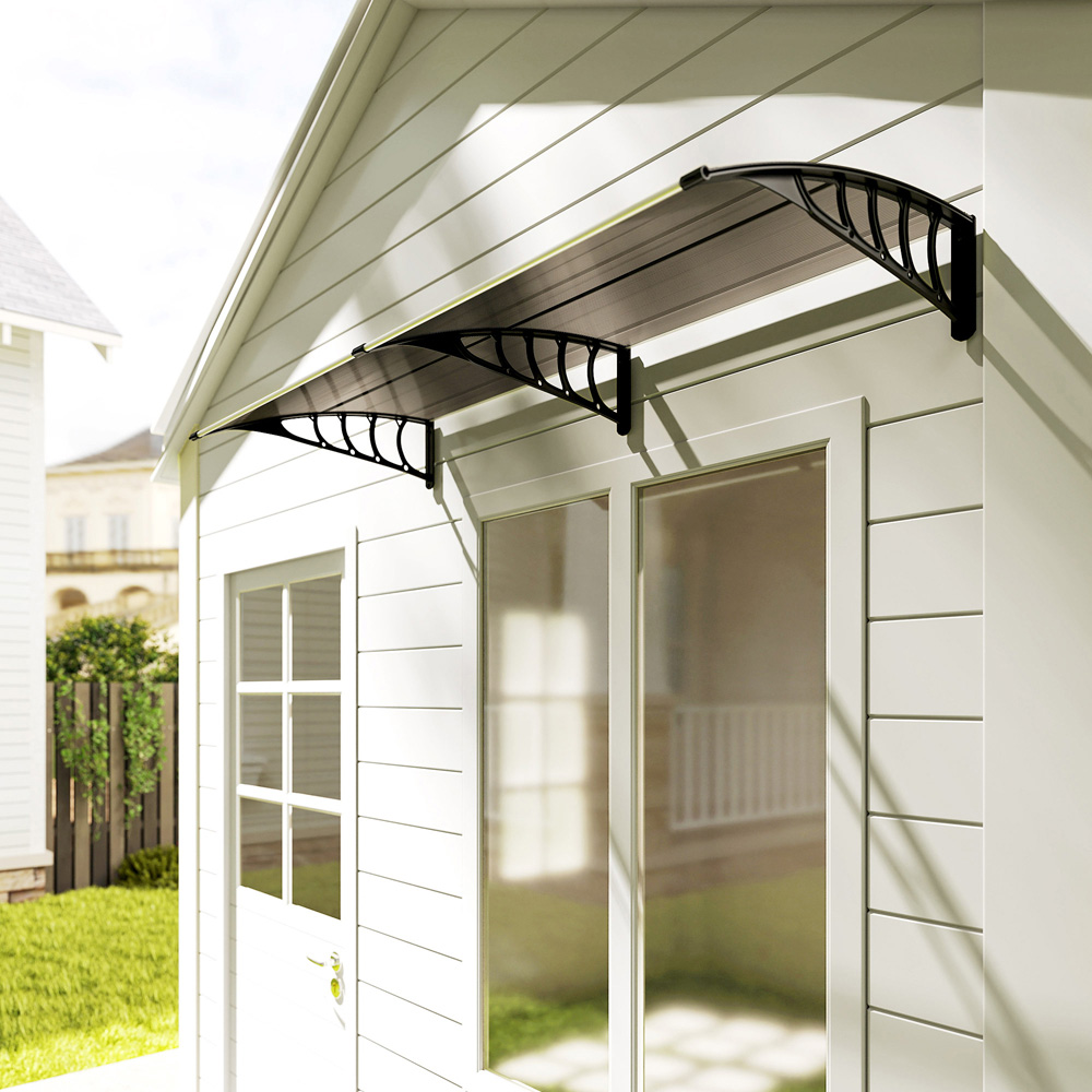 Outsunny Brown Window and Door Canopy Awning 2 x 0.96m Image 3