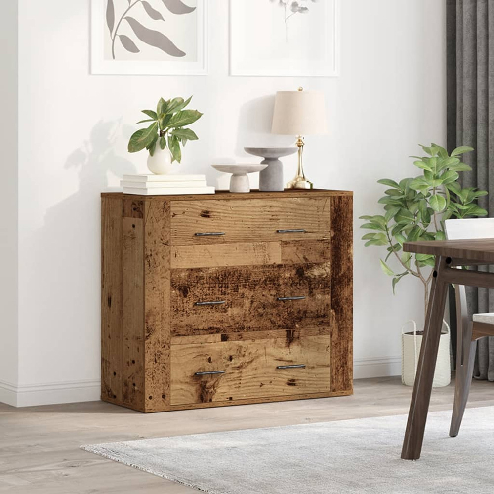 vidaXL 3 Drawer Old Wood Sideboard Image 3