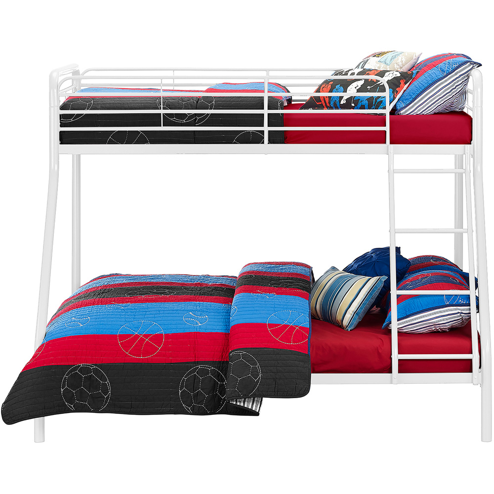 Dorel Single with Double White Metal Bunk Bed Image 5