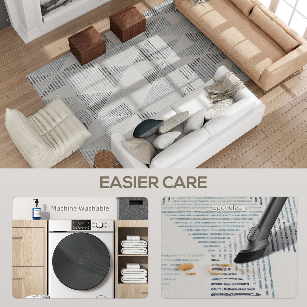 HOMCOM Multicolour Geometric Non Slip Rug 200 x 290cm Image 5