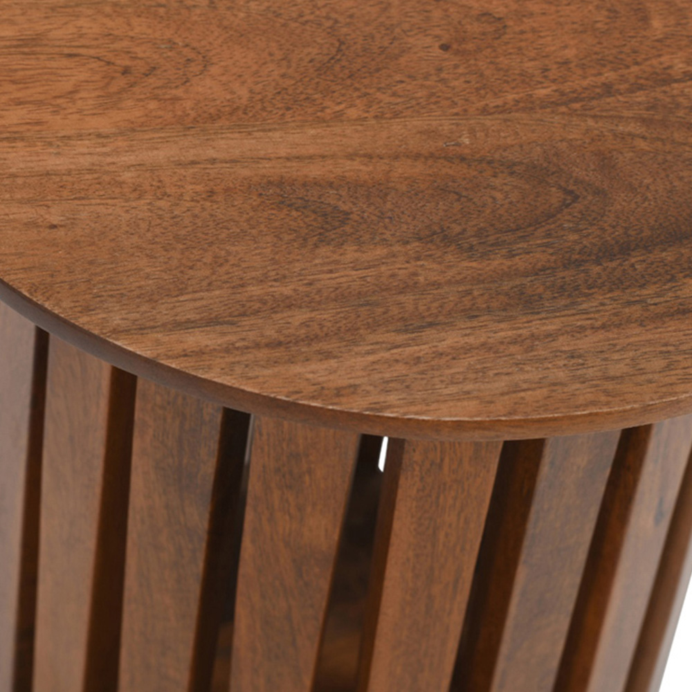 Brooklyn Slatted Mango Wood Side Table Image 4