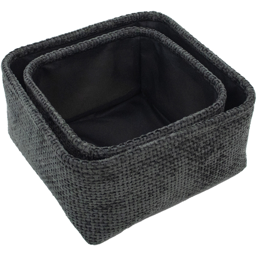 JVL Metro Black Square Storage Basket 2 Pack Image 5