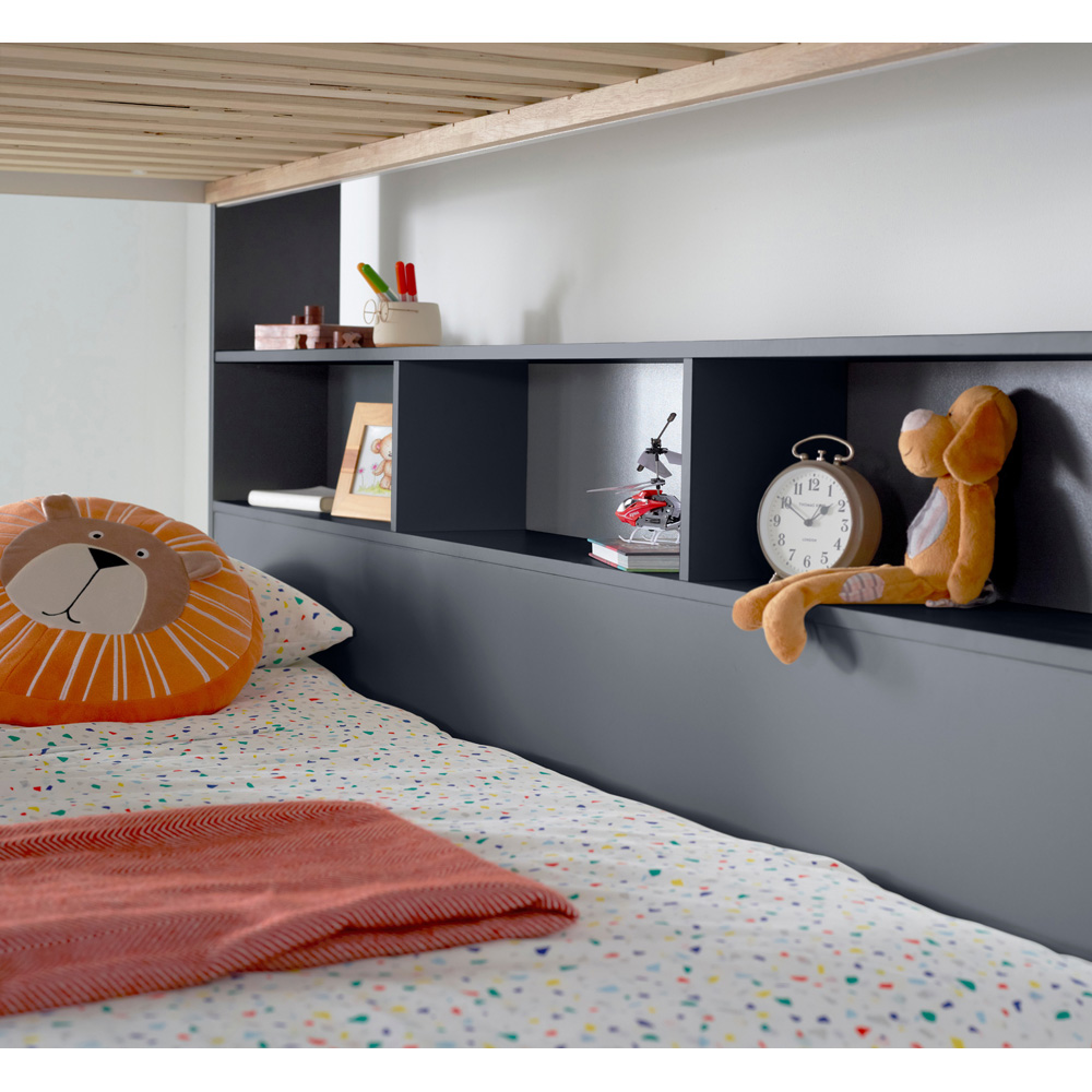 Bedmaster Oliver Triple Sleeper Onyx Grey Bunk Bed with Pocket Sprung Mattresses Image 4