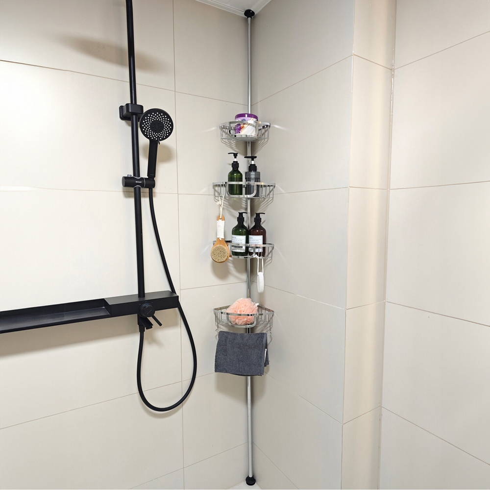 4 Tier Bathroom Organiser Silver Image 3