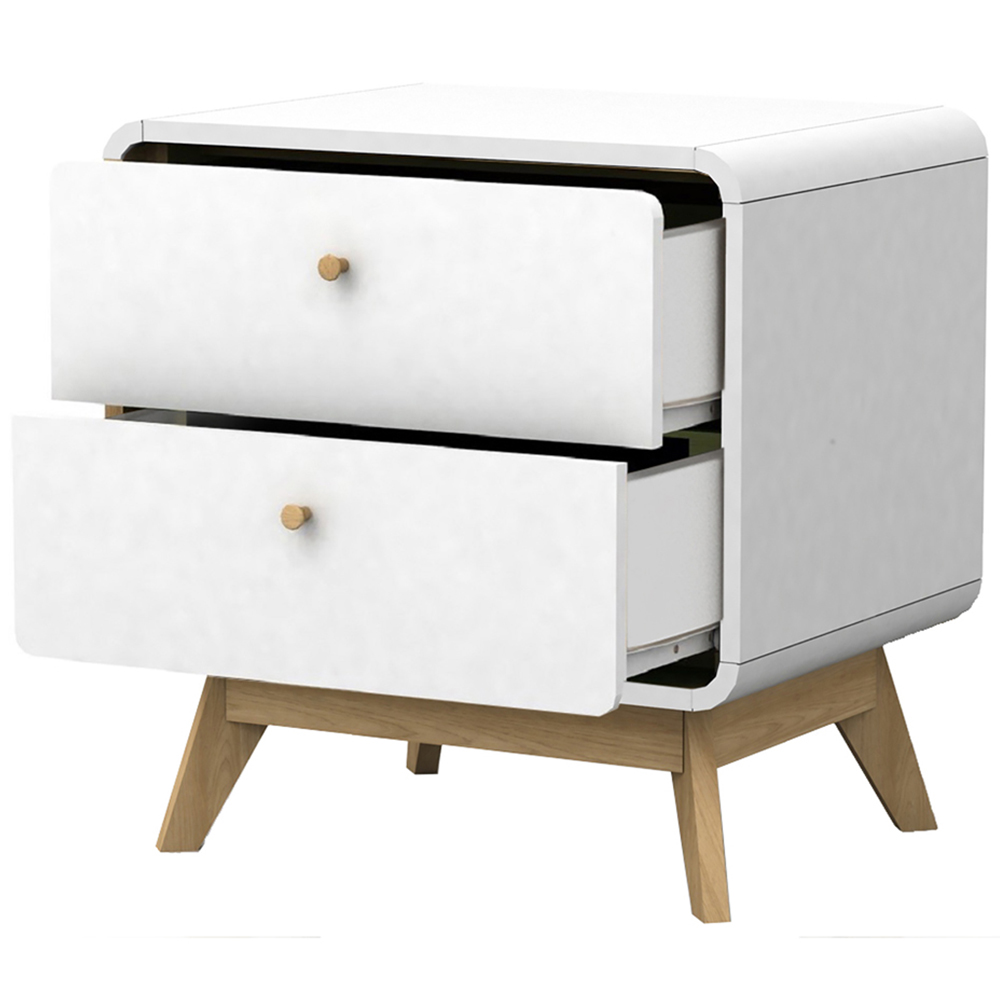 Loft24 Cassie 2 Drawer White Nightstand Image 3