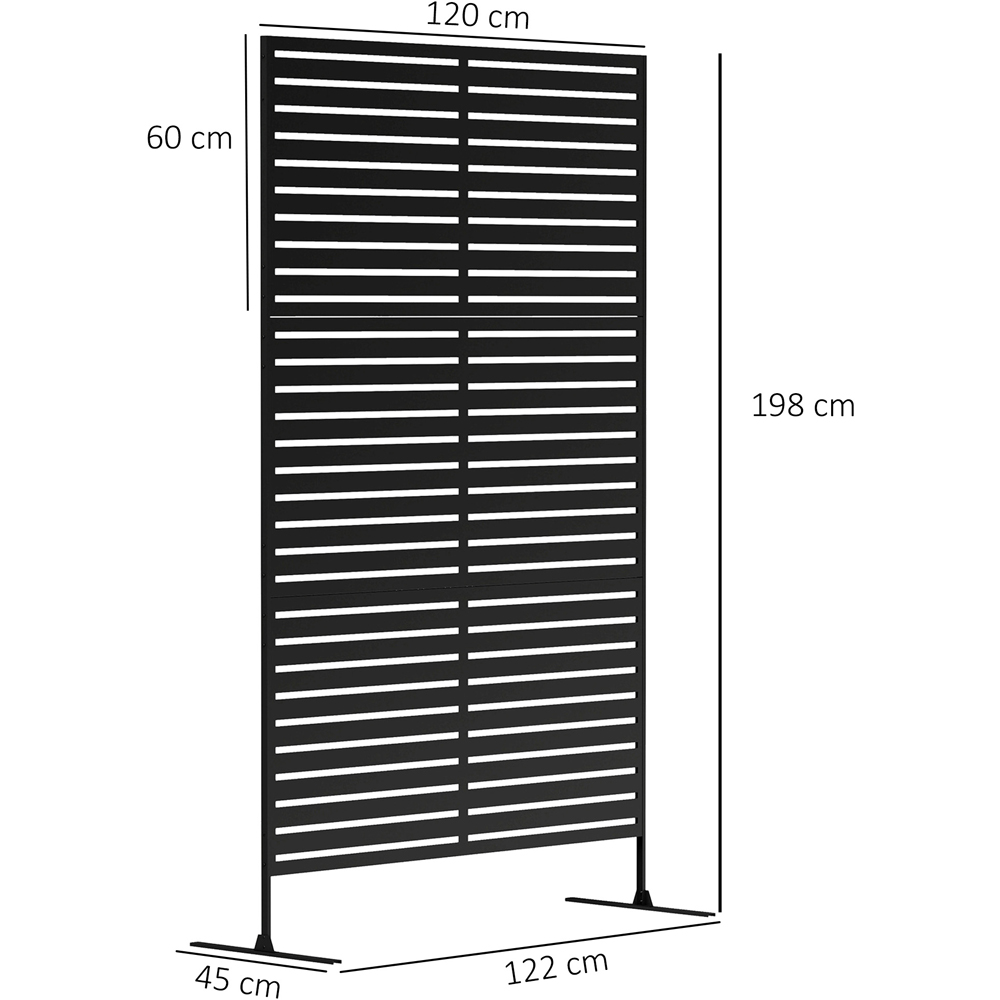 Outsunny 2 x 1m Black Striped Outdoor Freestanding Privacy Screen Image 9