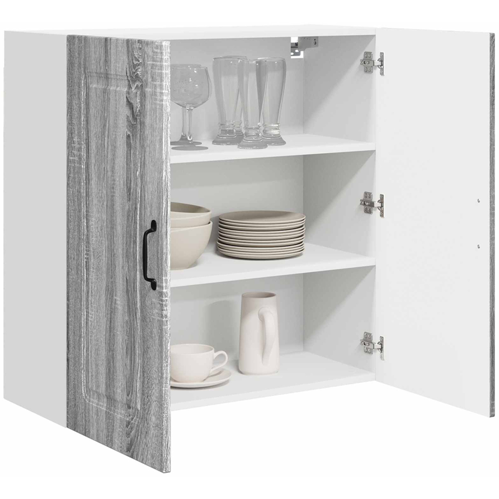vidaXL 2 Door Grey Sonoma Kitchen Wall Cabinet Image 3