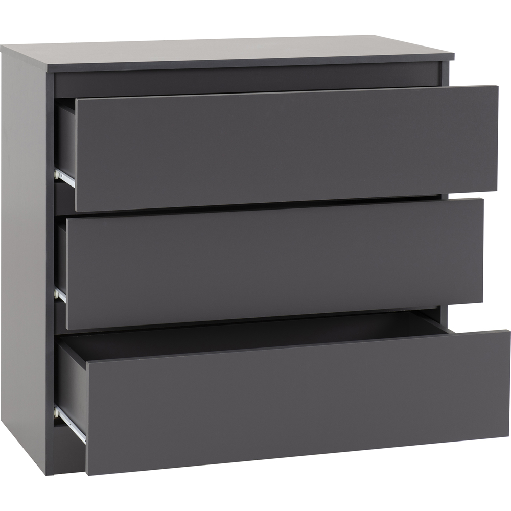 Seconique Malvern 3 Drawer Grey Chest of Drawers Image 4