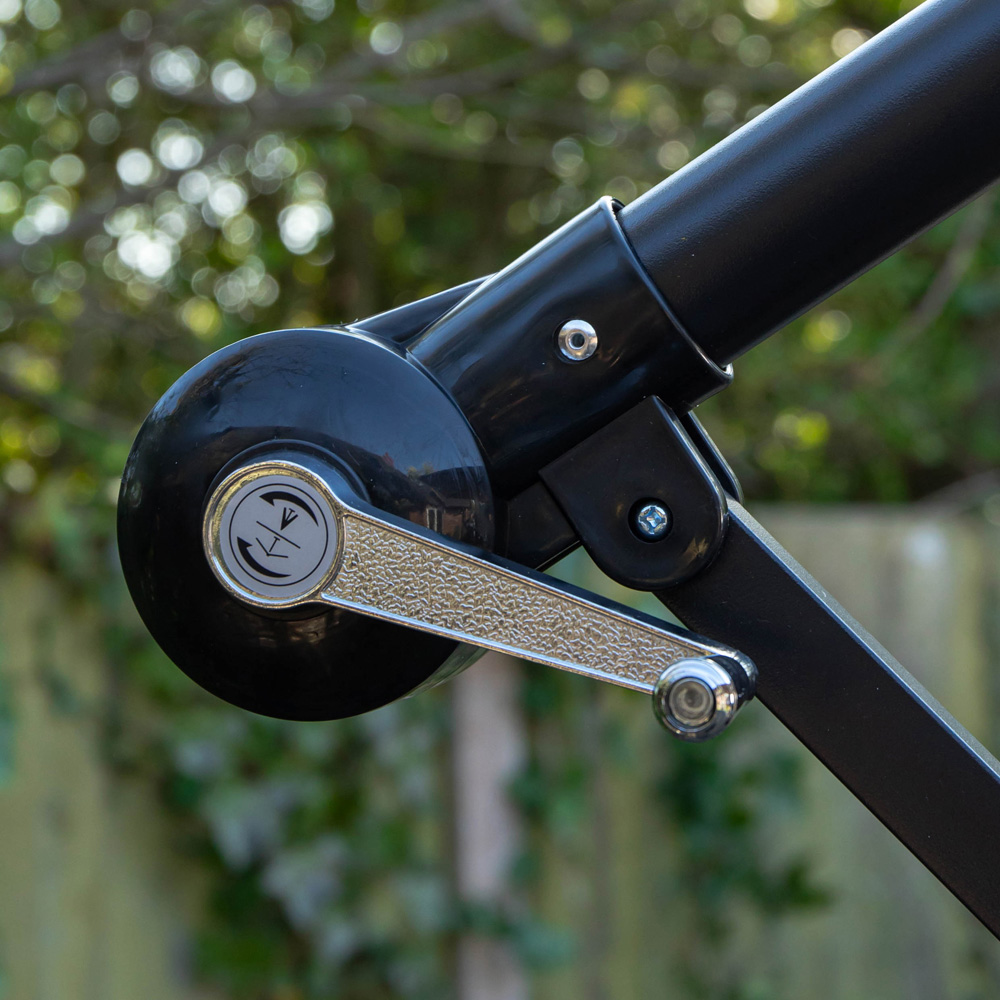 Samuel Alexander Grey Cantilever Banana Parasol with Crank Handle and Base Weights 3m Image 4