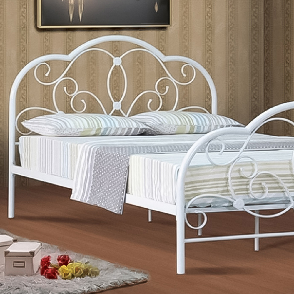 Brooklyn King Size White French Metal Bed Frame Image 2