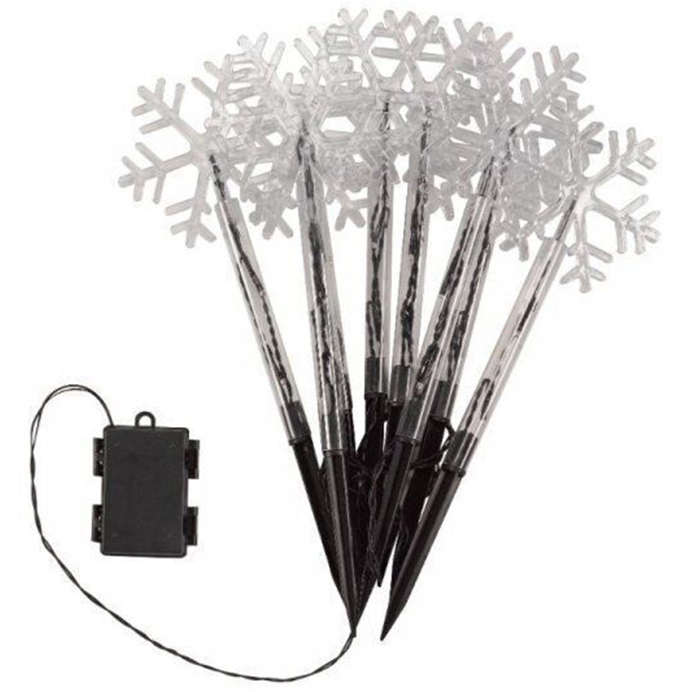 Marco Paul Warm White LED Snow Decor Stakes 8 Pack Image 2