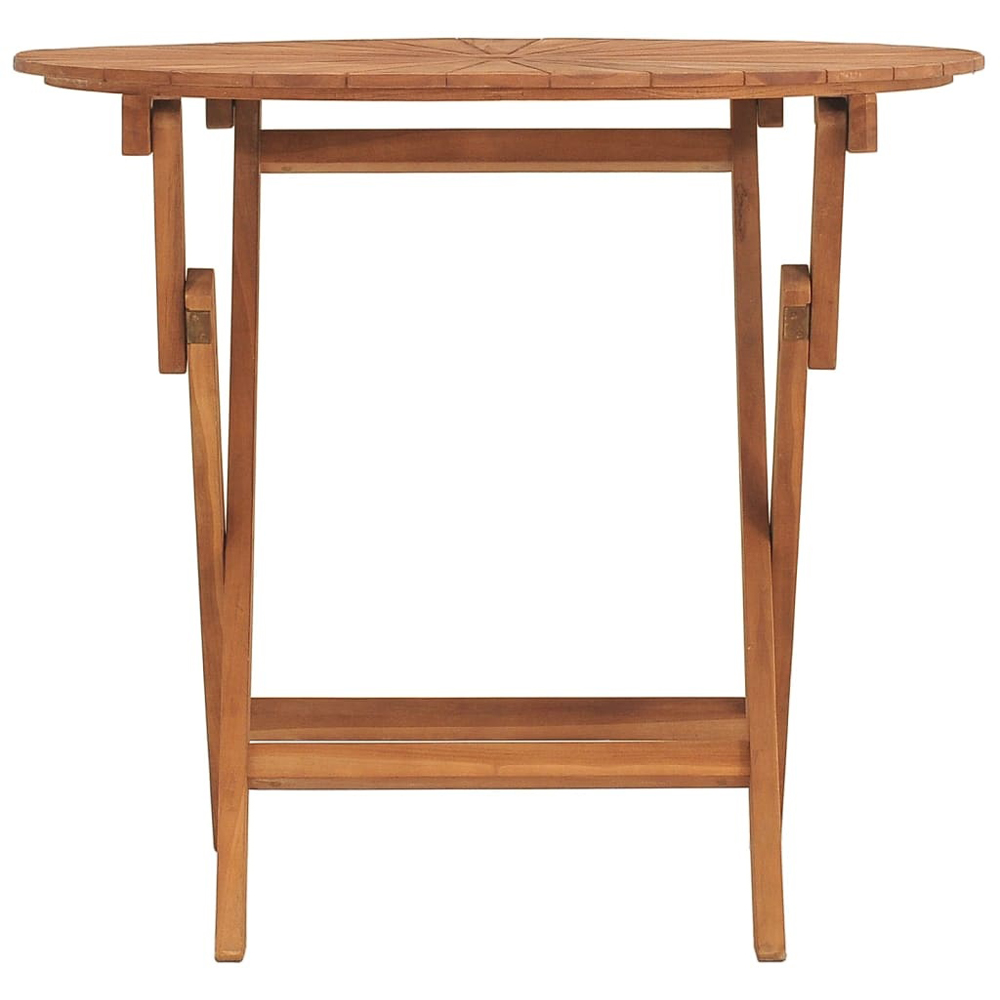 Walplus 4 Seater Foldable Solid Wood Teak Garden Table with Parasol Hole Image 3