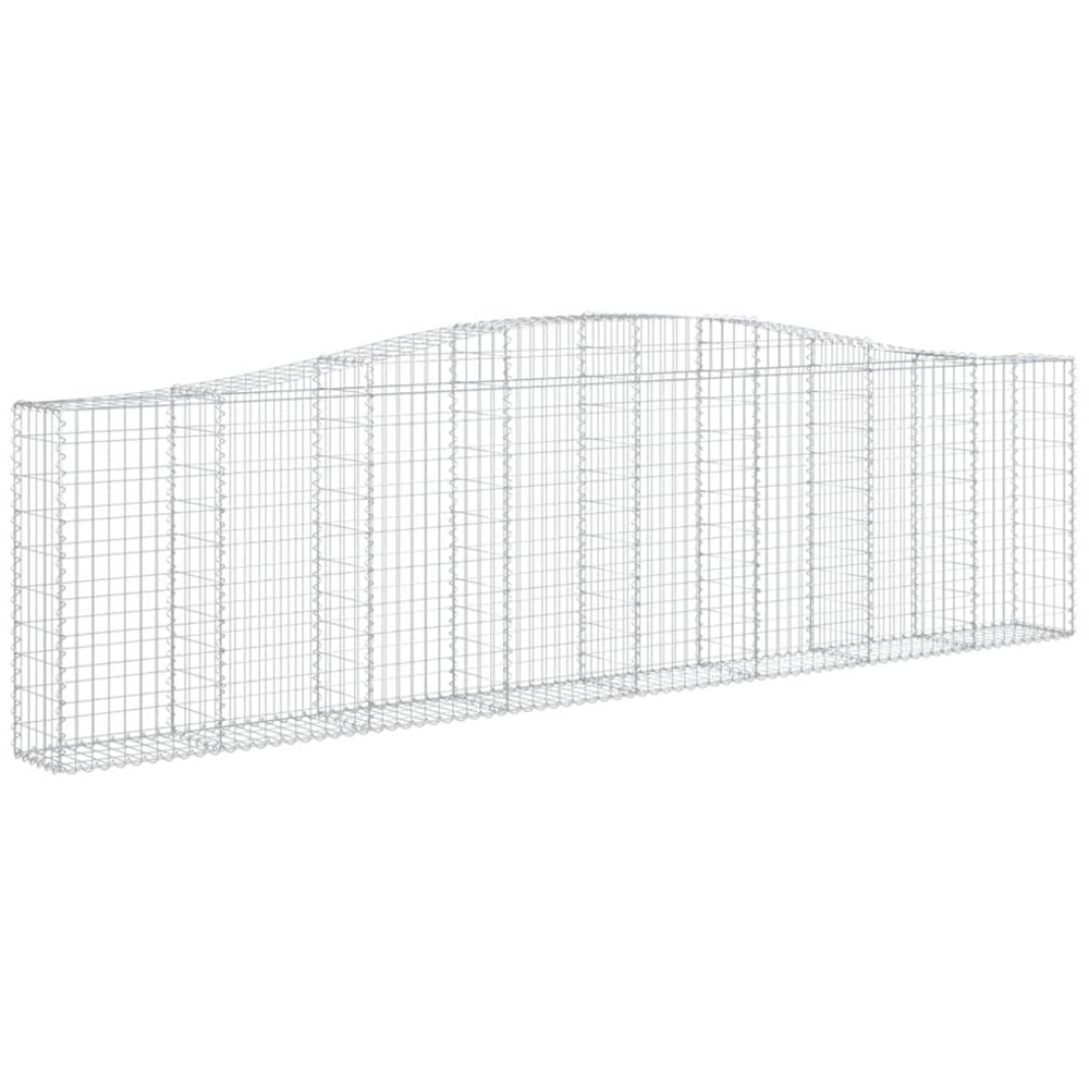 vidaXL Silver Galvanised Iron Arched Gabion Basket 400 x 30 x 100/120cm 6 Pack Image 1