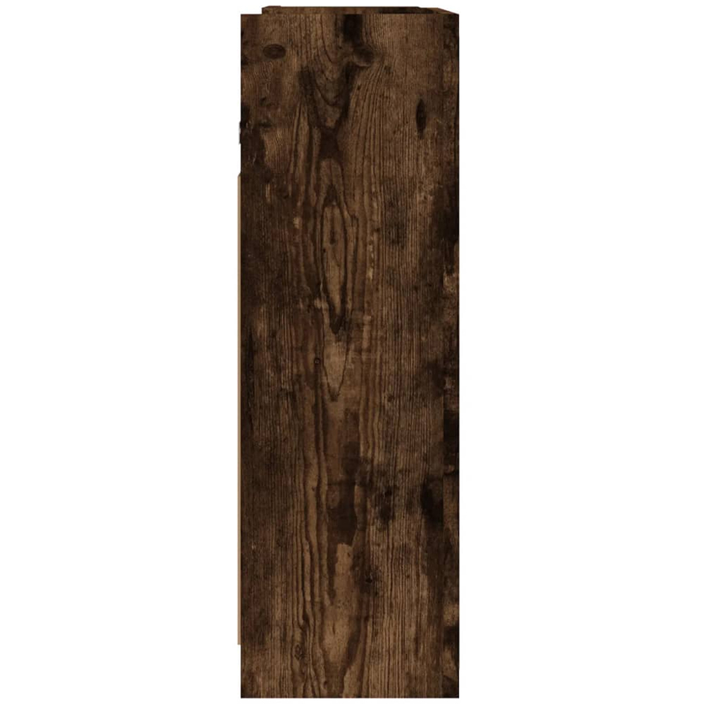 vidaXL Single Door 3 Shelf Smoked Oak Mirror Bathroom Cabinet Image 5