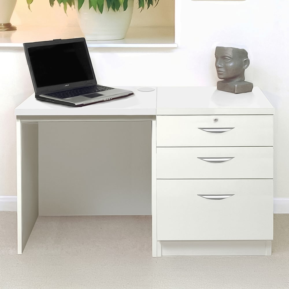 R White Cabinets 2 Drawer Single Cabinet White Set-02 Desk Image 1