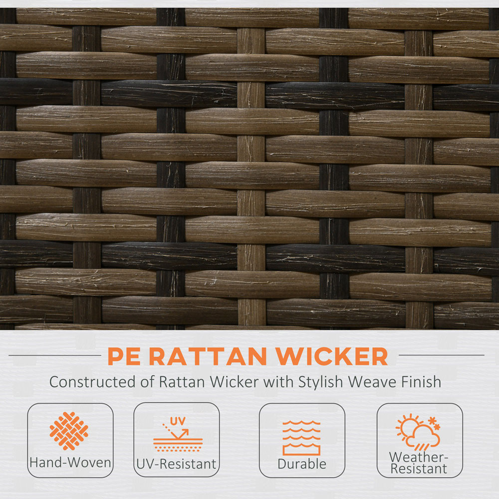 Outsunny 4 Seater Orange Cushion Rattan Garden Lounge Set with Storage Table Image 6