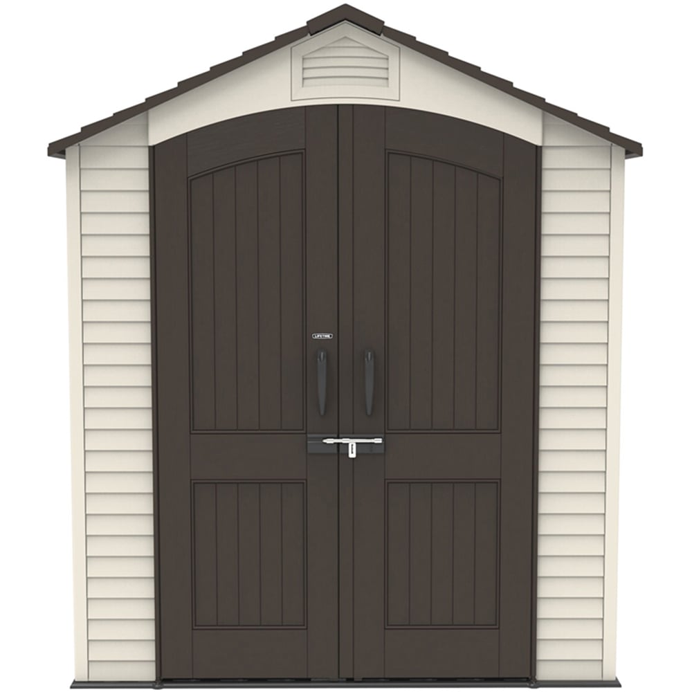 Lifetime Products 7 x 4.5ft Tan Outdoor Storage Shed Image 3