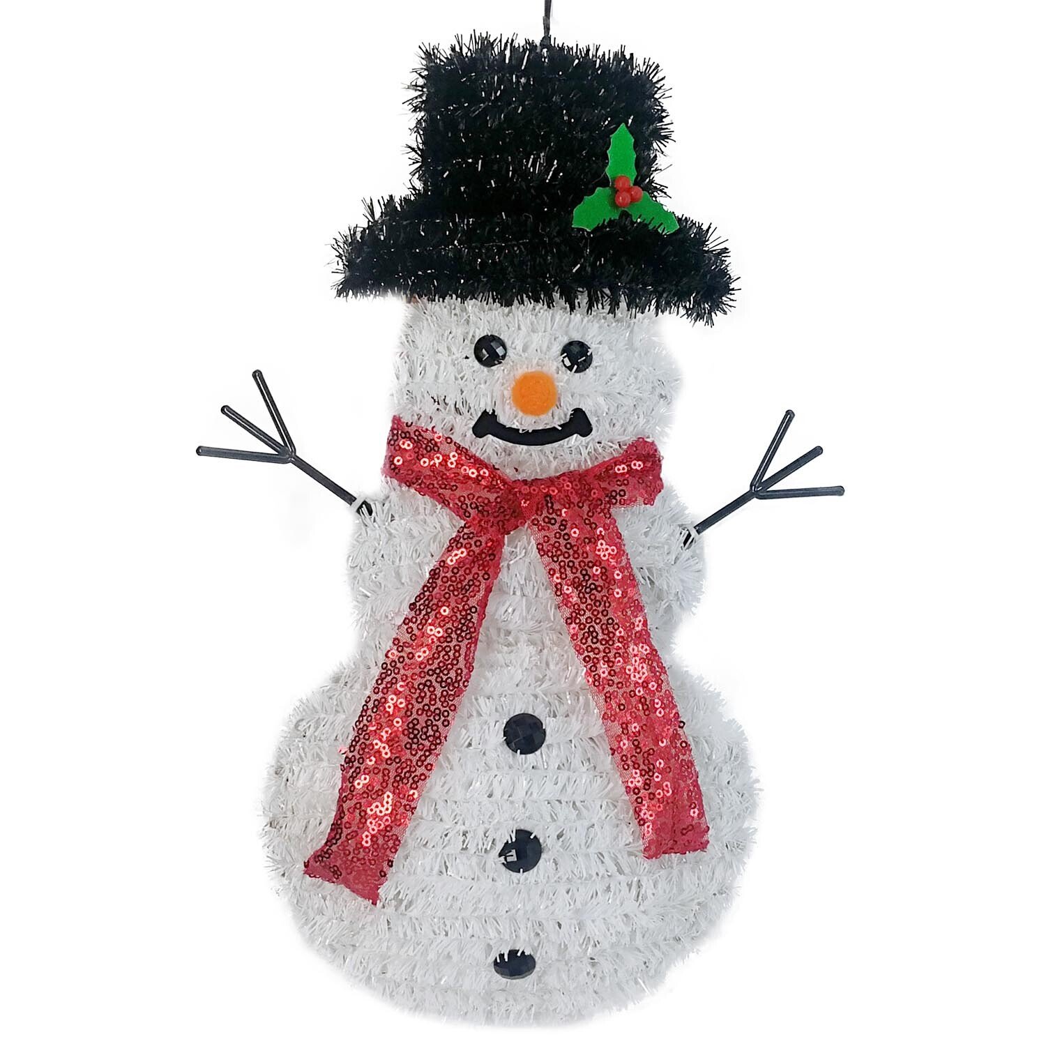 Tinsel Snowman Decoration 34cm Image