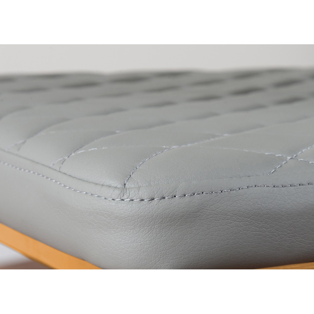 Furniturebox Valera Set of 4 Grey and Gold Faux Leather Dining Chair Image 7