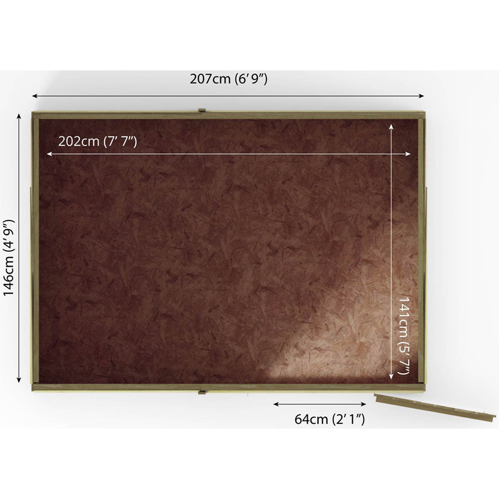 Mercia 7 x 5ft Overlap Pent Shed Image 9