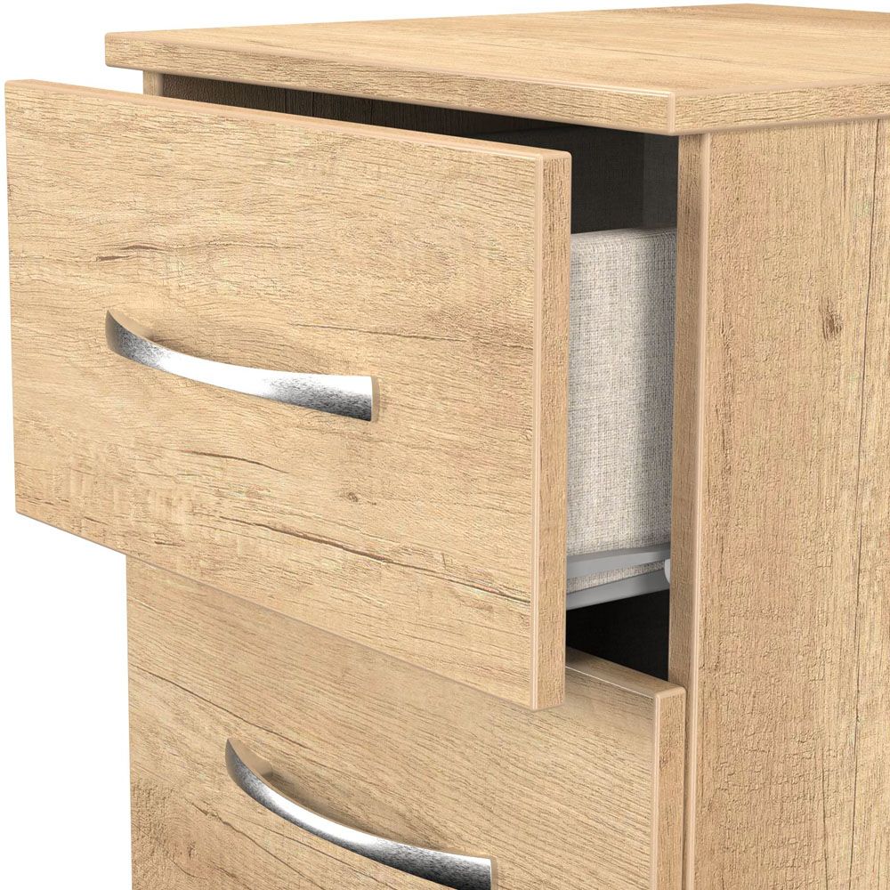 Crowndale Avon 2 Drawer Nebraska Oak Compact Bedside Cabinet Ready Assembled Image 6