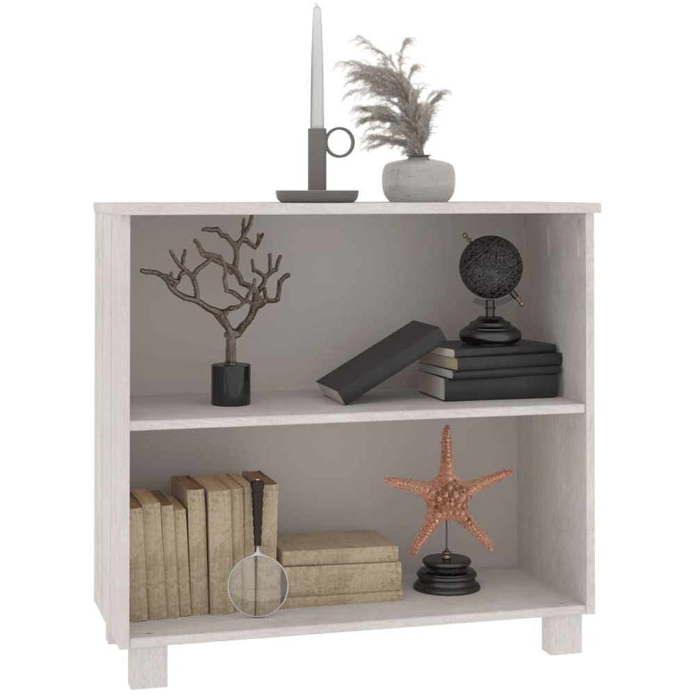 vidaXL Hamar 2 Shelf White Solid Pine Wood Sideboard Image 5