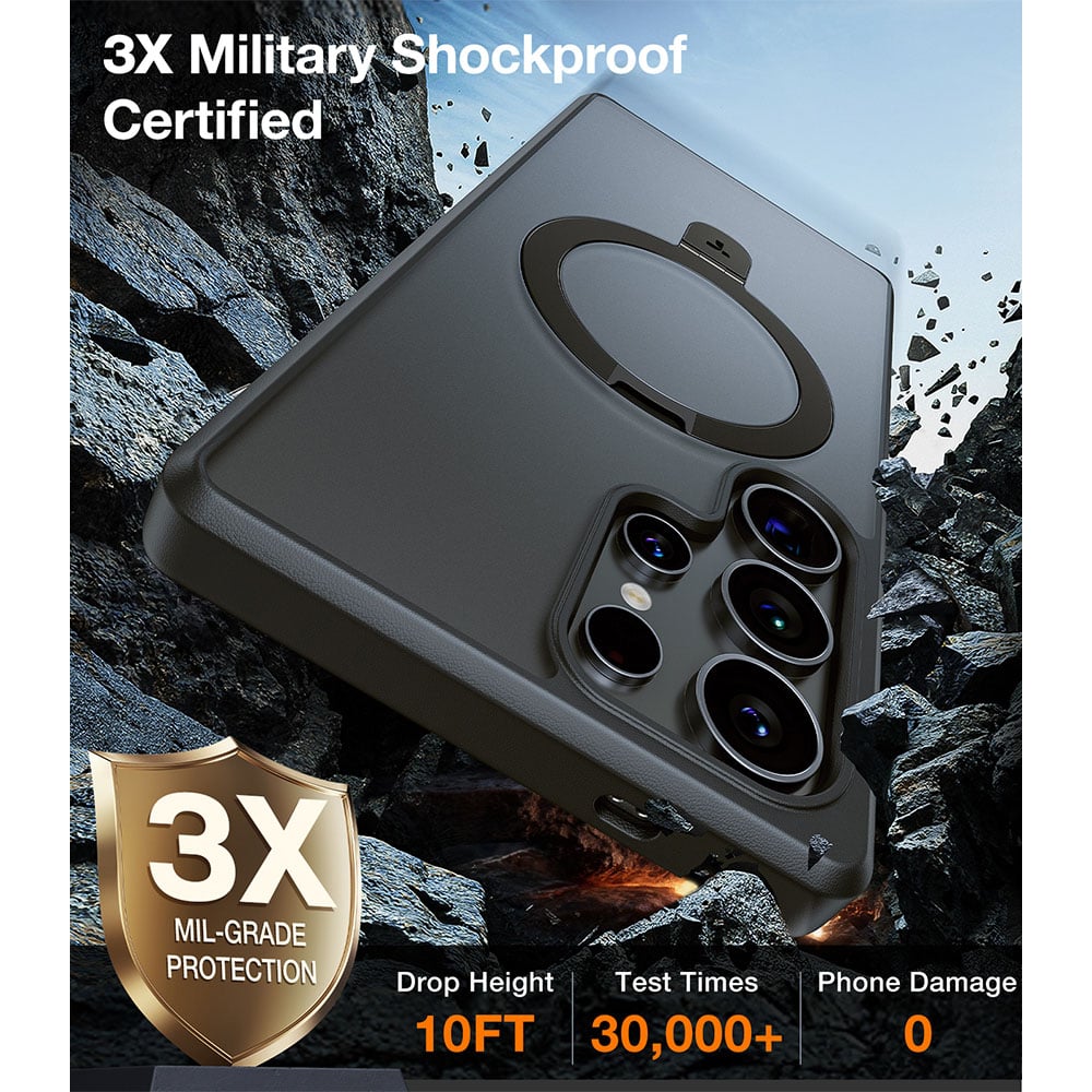 Torras Ostand Black Samsung S25 Ultra Phone Case Image 5